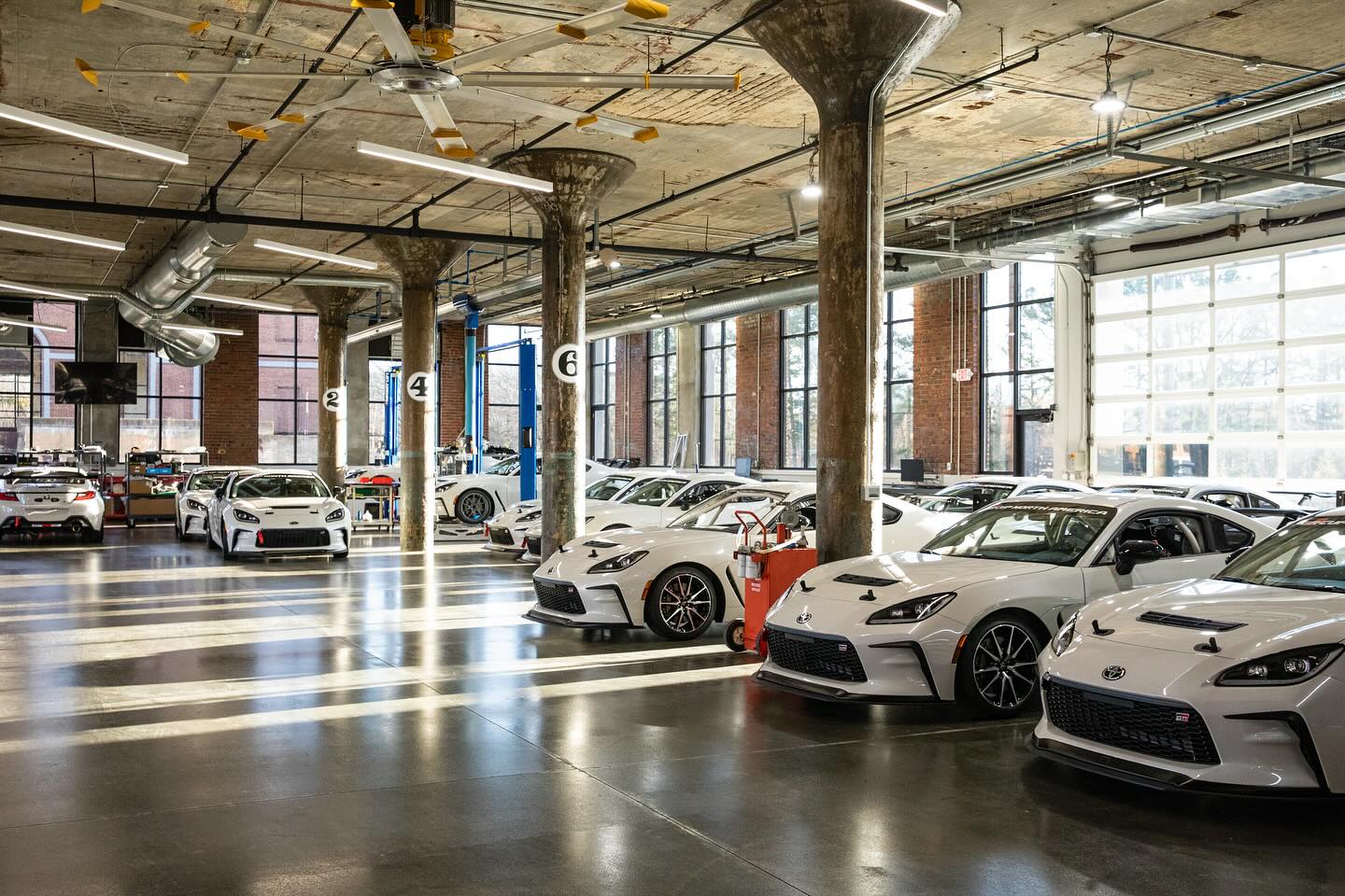 GR Garage in North Carolina, where Base model GR86s become GR Cup cars. Photo from @officialgrcup on Instagram.